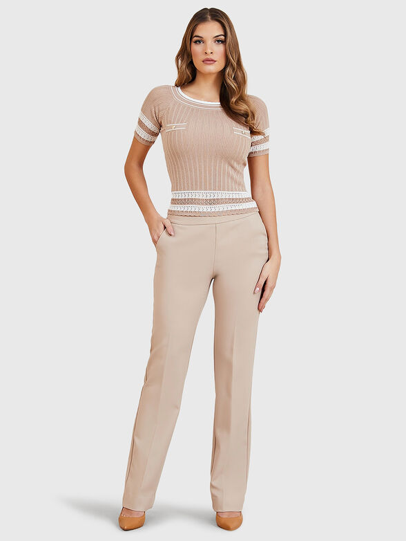 OLIVIA beige sweater with short sleeves - 2