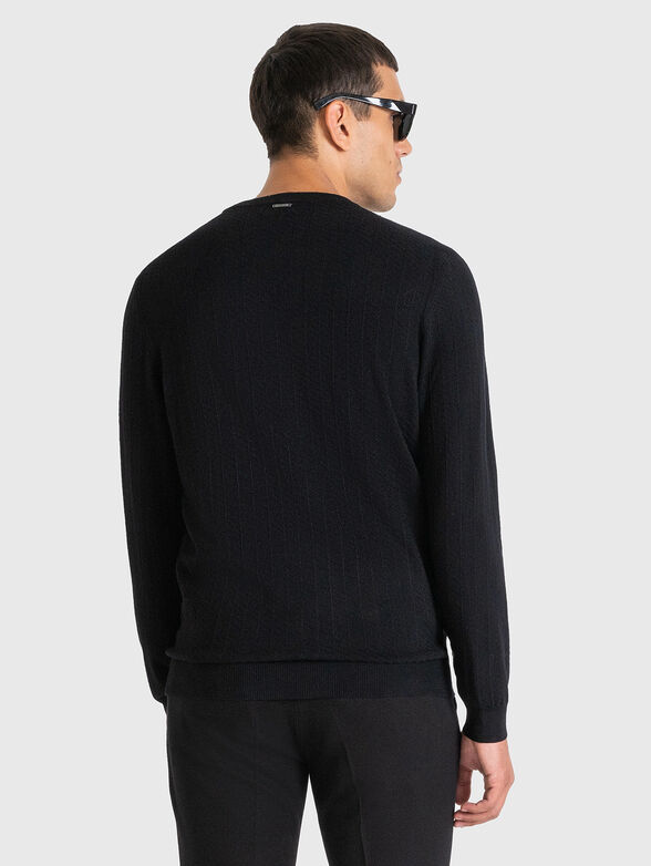 Black viscose blend sweater - 2