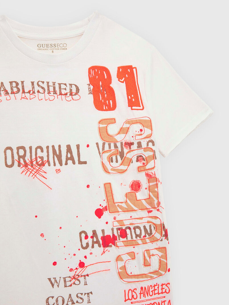 T-shirt with print and logo embroidery - 3