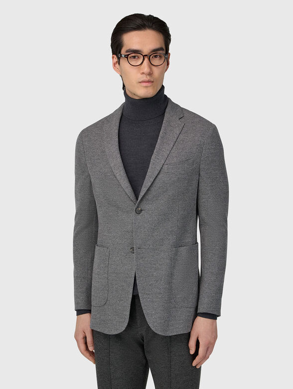 Cotton blend jacket in grey - 1