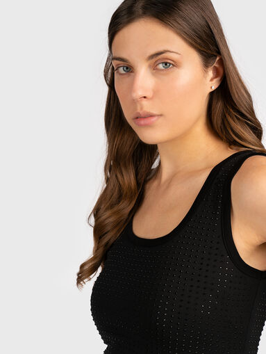 Black dress with rhinestones - 4