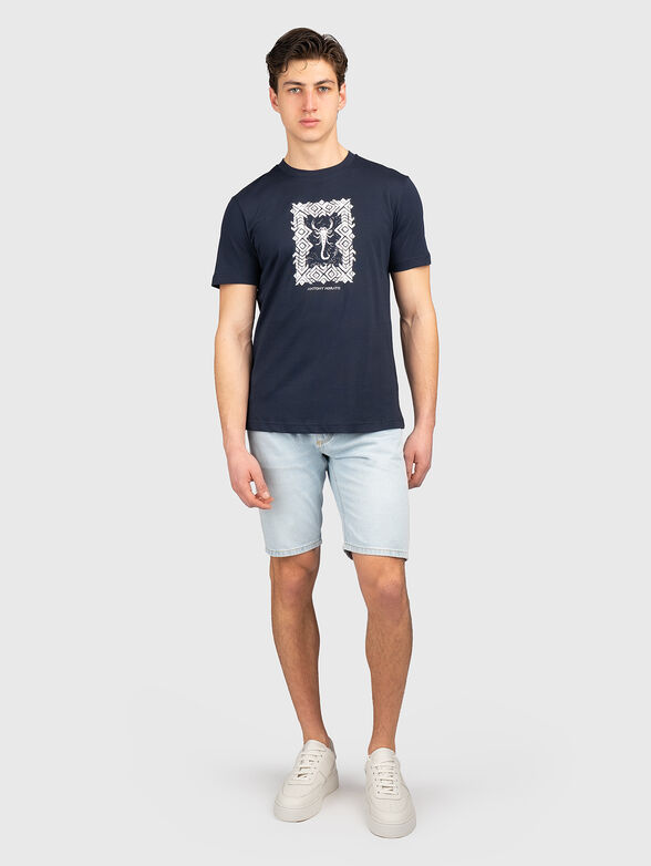 Cotton T-shirt with contrasting print - 2