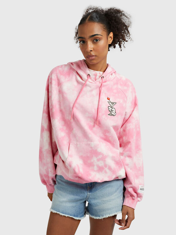 Pink sweatshirt with an accent print - 1