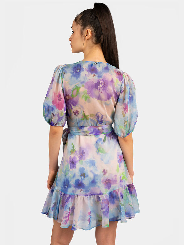 Dress with floral print and buffan sleeves  - 2
