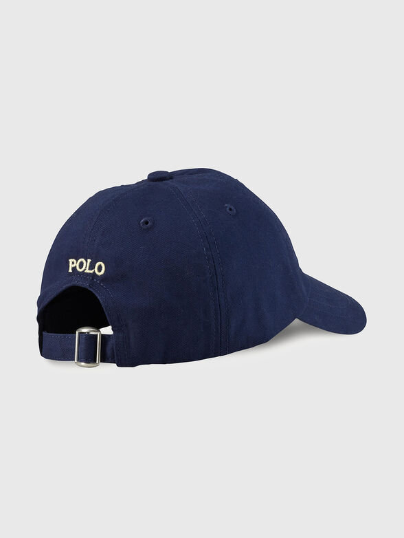 Blue cap with contrasting logo embroidery - 2