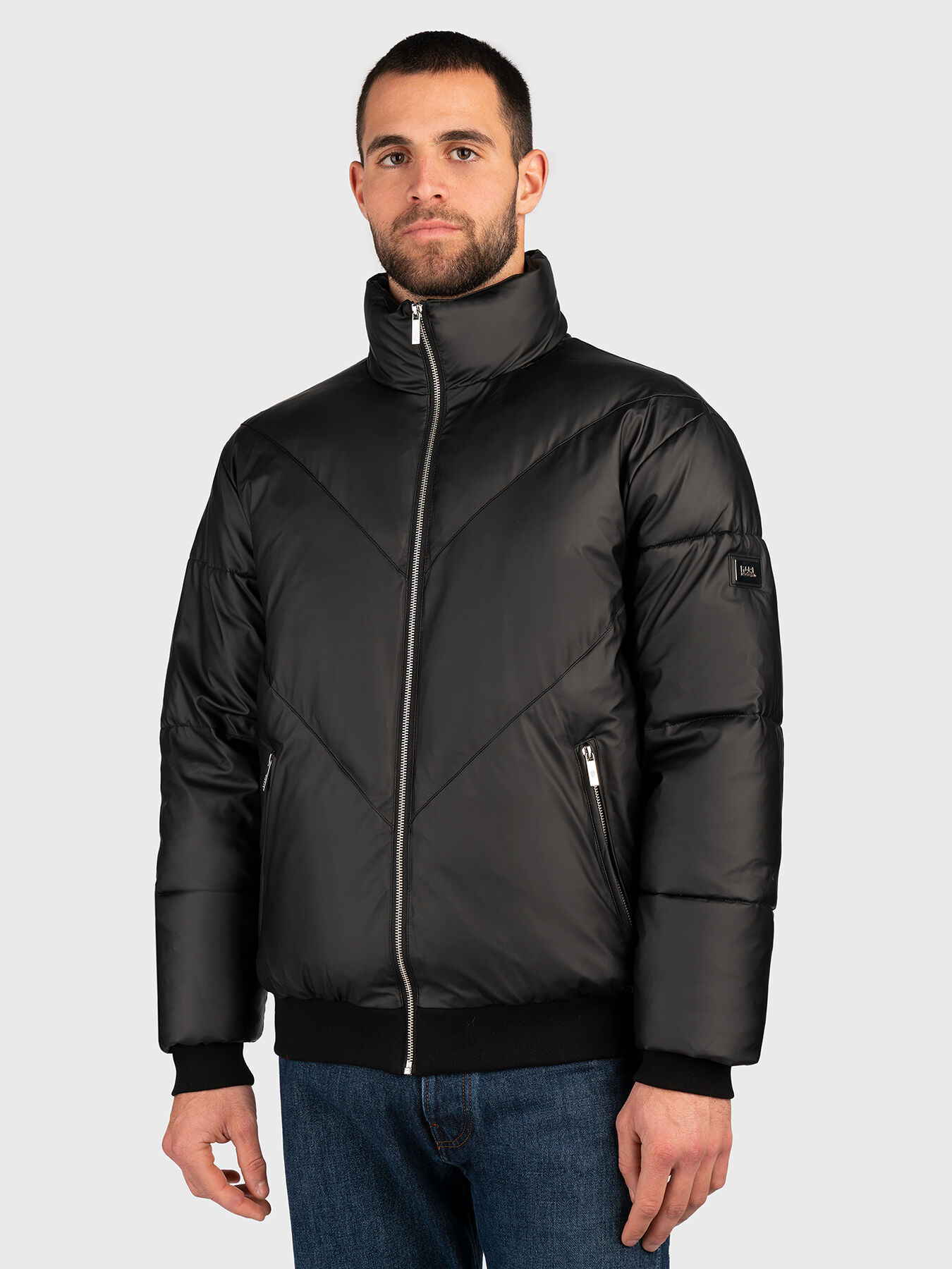 Black puffer jacket brand Karl Lagerfeld Globalbrandsstore en