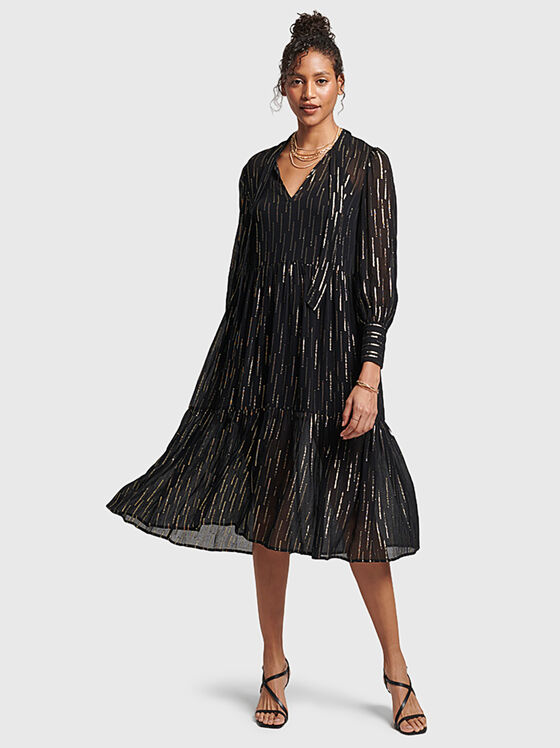 Black dress with golden threads - 1