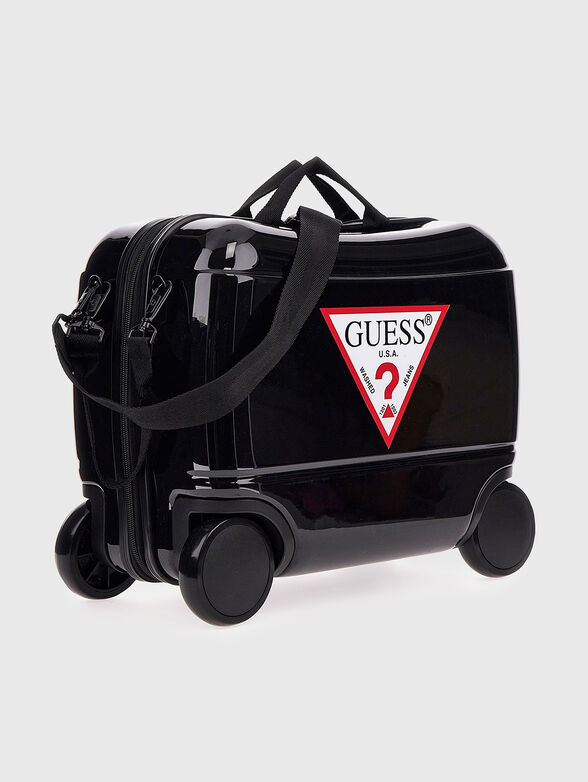 Black trolley suitcase with logo detail - 2