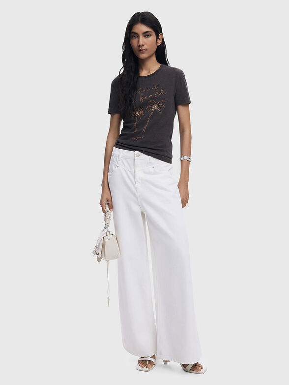 Cotton T-shirt with embroidery - 2