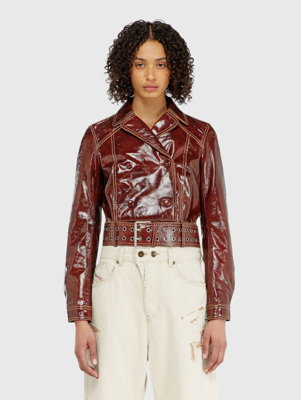 Brown leather jacket - 1