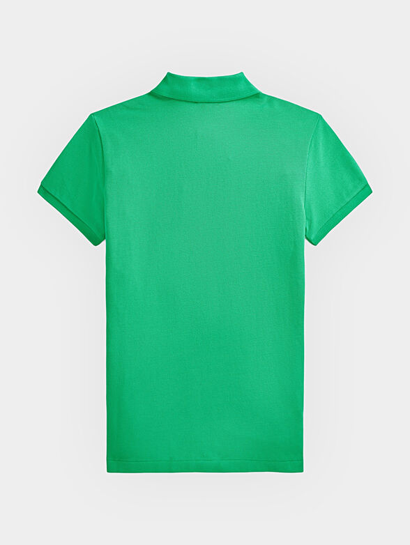 Green Polo shirt with logo embroidery - 2