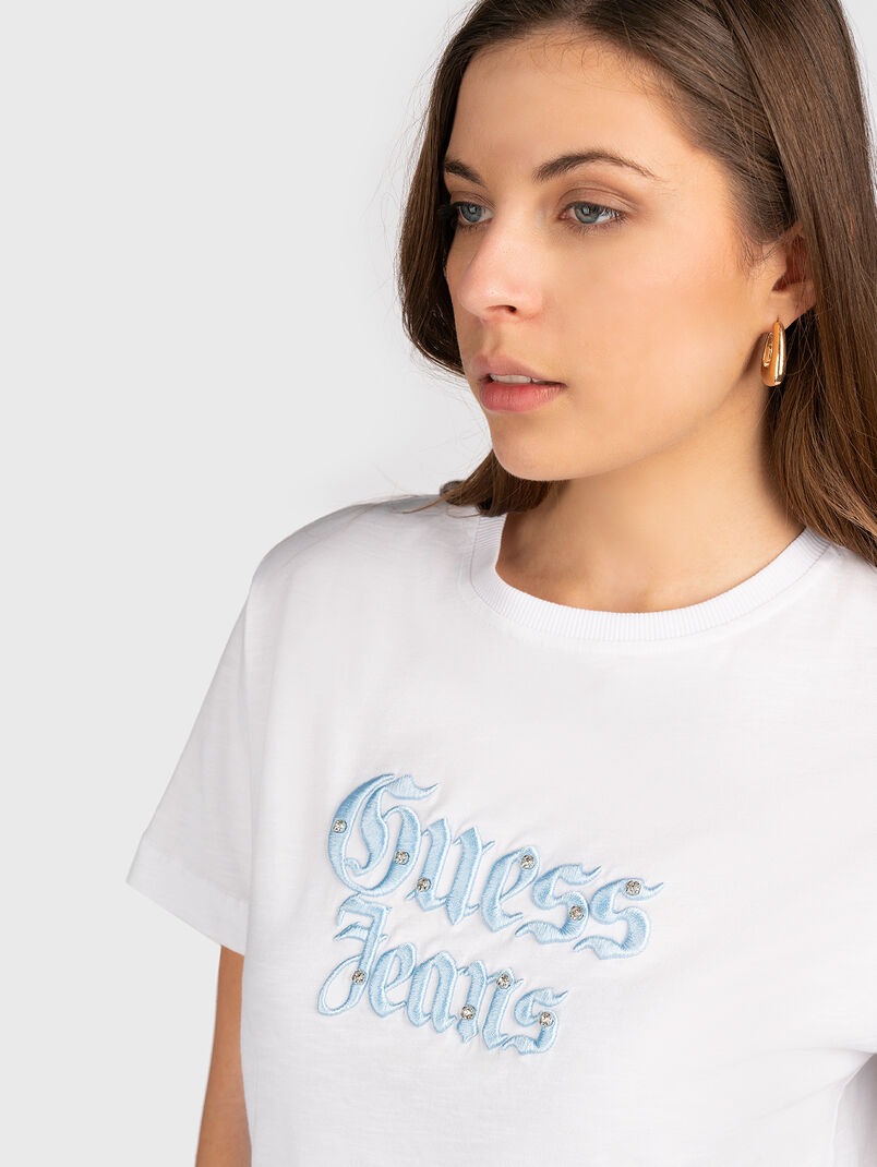 Cotton T-shirt with logo embroidery - 3