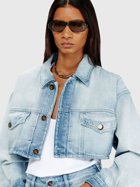 Oversized cropped trucker jacket - 4