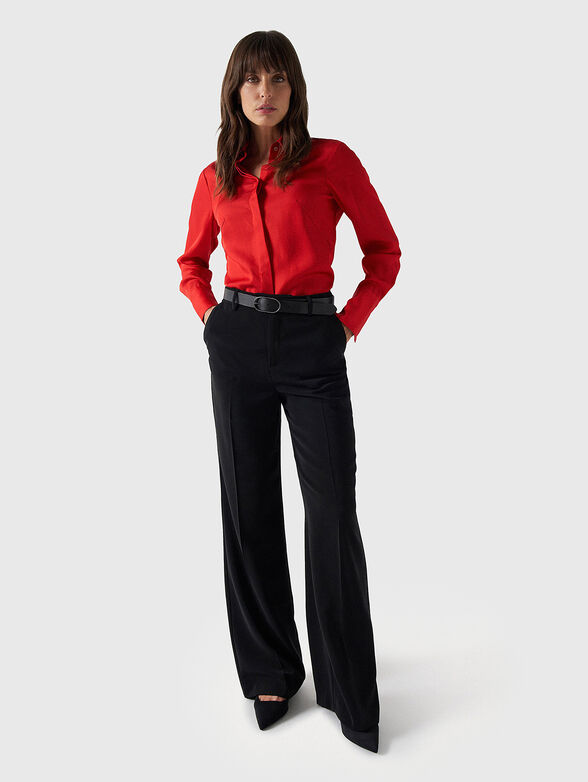Red shirt with satin effect  - 2
