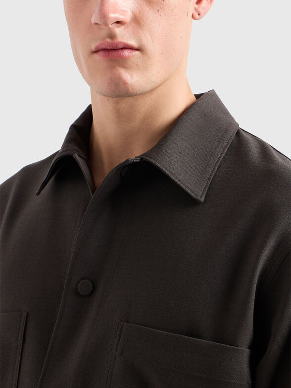 Long sleeve shirt in brown colour - 4