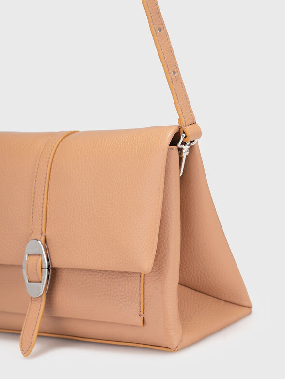 Beige leather shoulder bag - 5