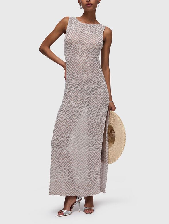 Knitted  wrap dress with slit - 4