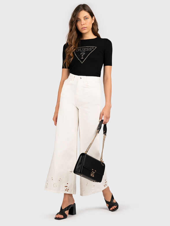 KAYLA black sweater with short sleeves - 2