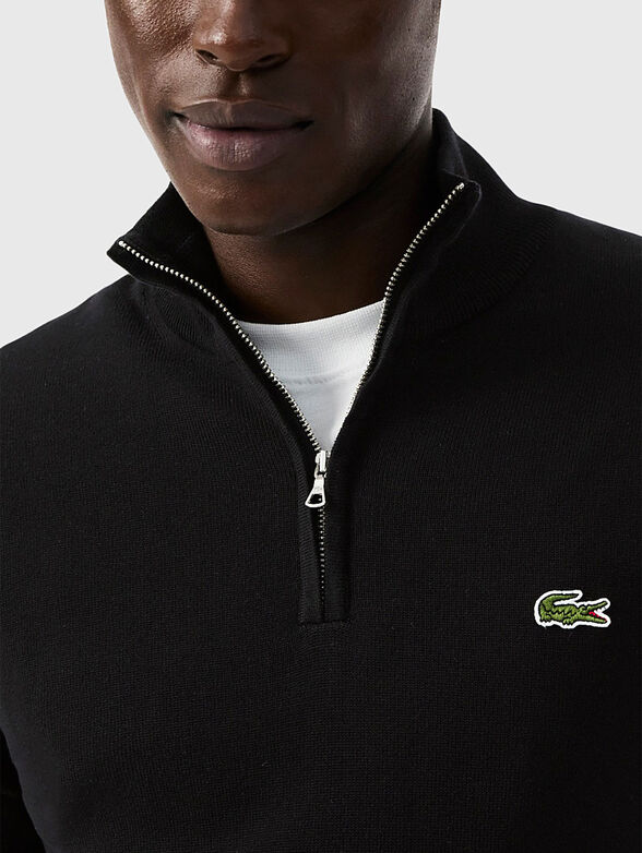 Zipped high neck cotton sweater - 4