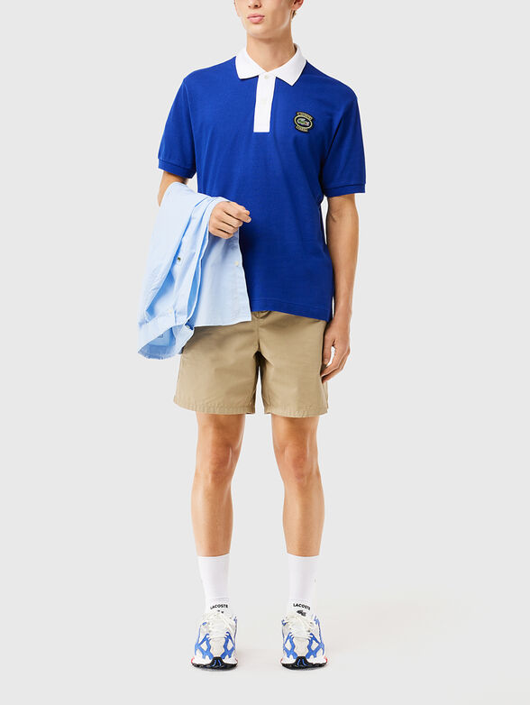 Navy polo shirt with contrast collar - 2