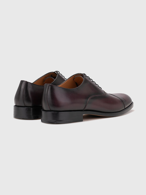 Elegant leather shoes in burgundy - 3