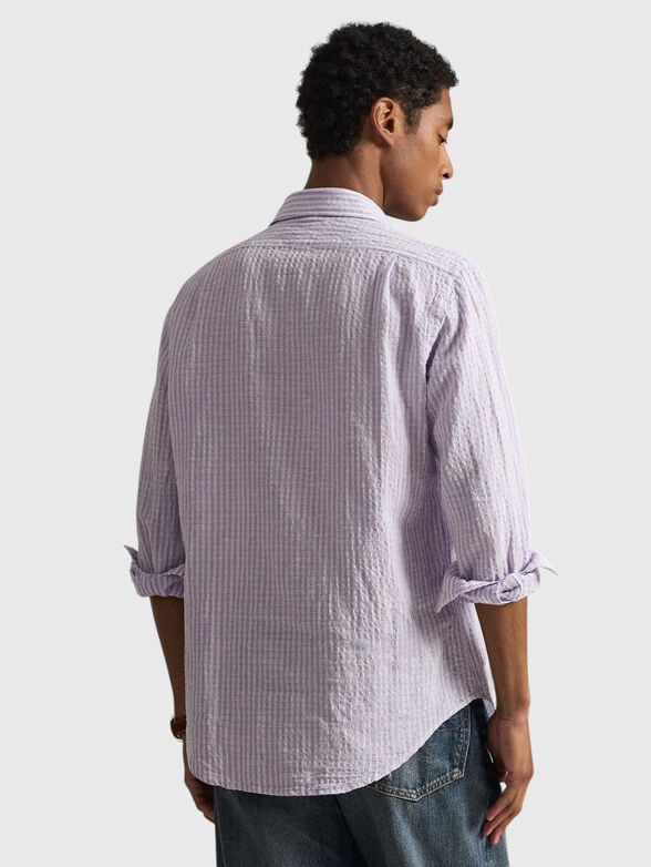 Striped cotton and linen shirt - 3