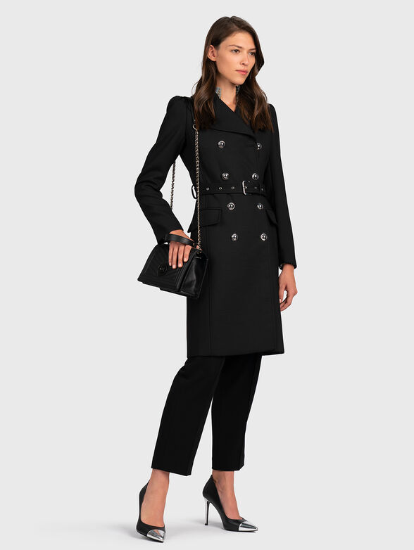 Black coat with belt - 2