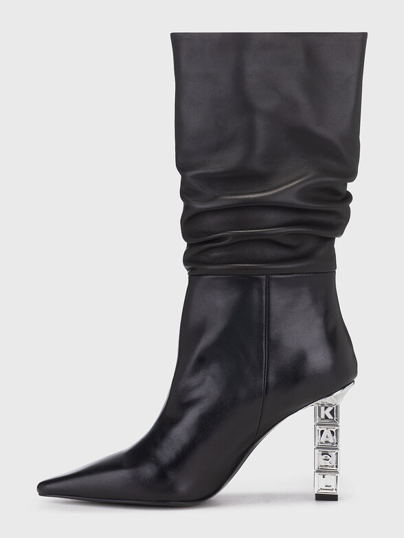KOLUMN leather boots with accent heel - 4