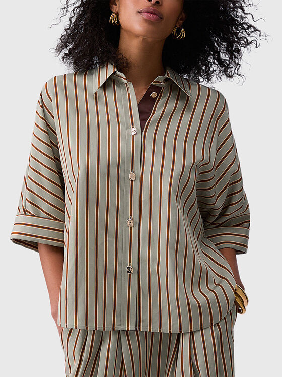 Раирана риза от вискозен бленд - 1