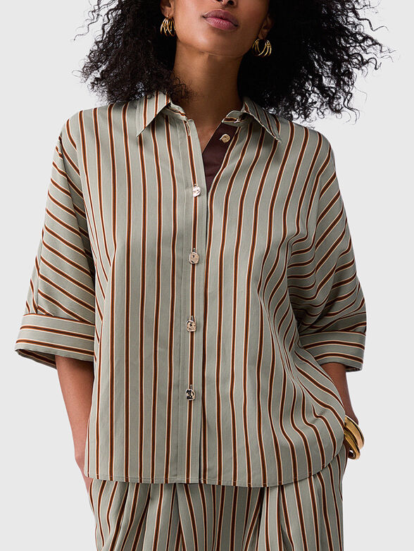 Striped viscose blend shirt - 1