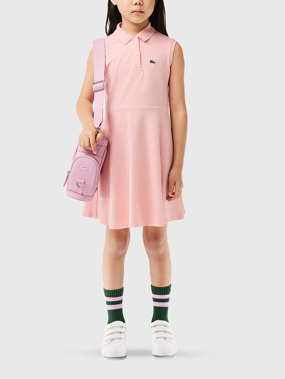 Pink dress with logo detail - 4