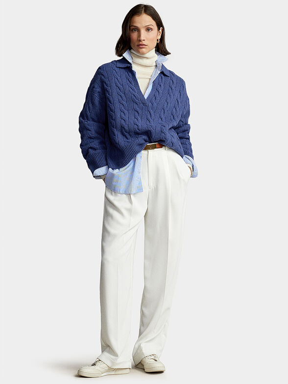Relaxed fit blue sweater  - 2