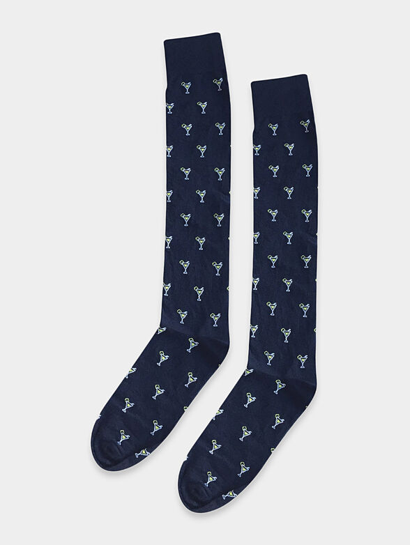 EASY LIVING blue printed socks - 1