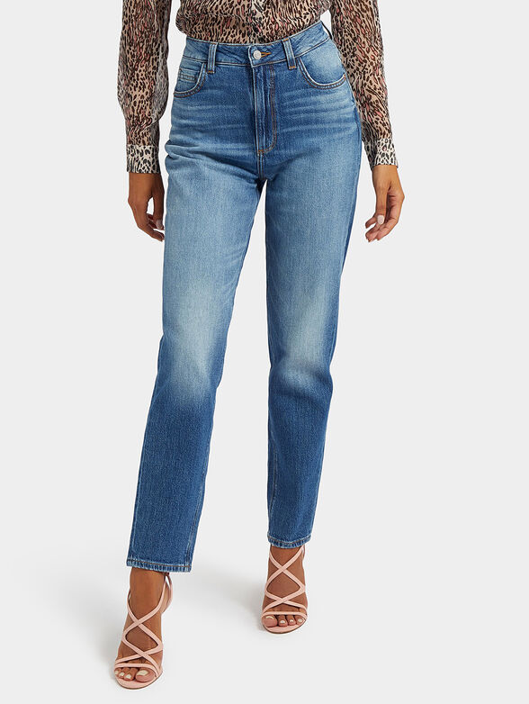 Blue jeans with logo detail - 1