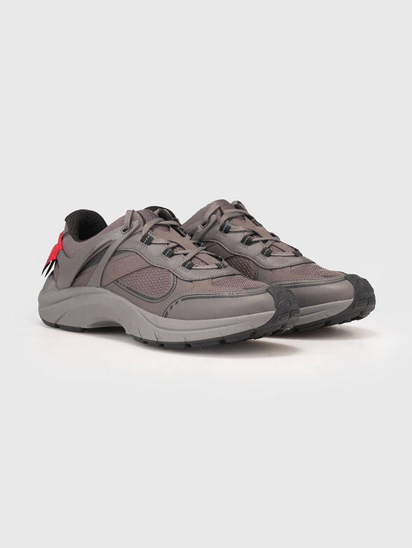 Grey lace up sneakers - 2