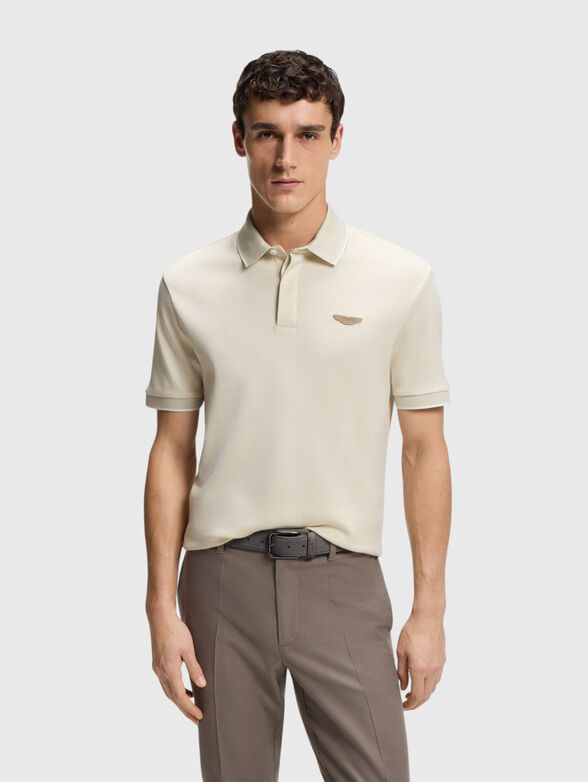Blue polo shirt with logo - 1
