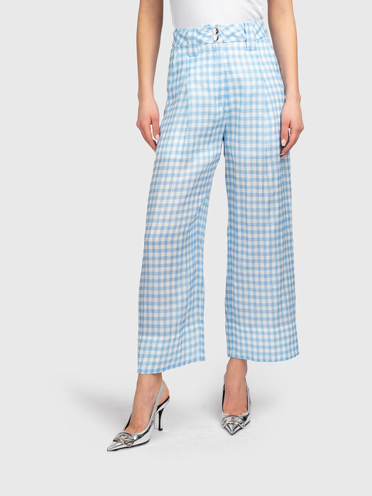 High-waisted cropped trousers with pleats