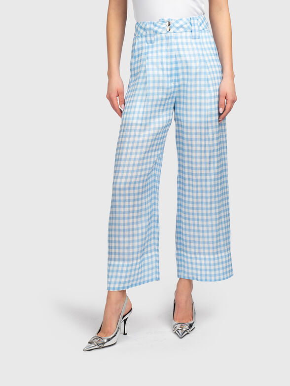 High-waisted cropped trousers with pleats - 1