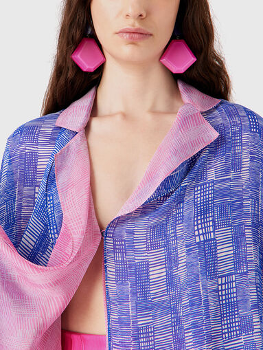 Silk blouse with contrast lapel - 5