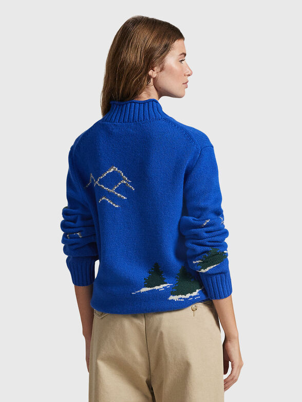 Blue unisex sweater with Polo Bear motif - 5