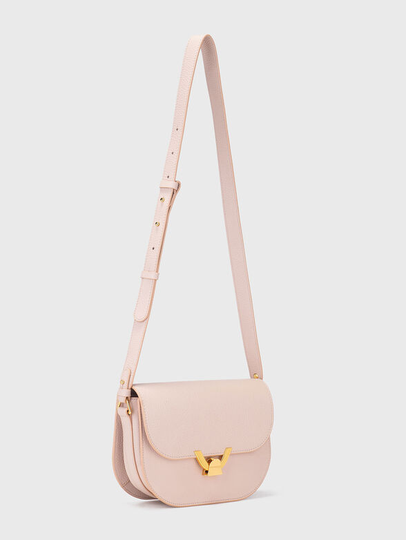Leather crossbody bag in beige - 2
