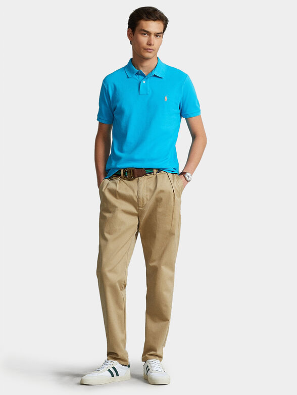 Polo shirt in blue color with logo embroidery - 2