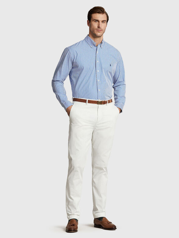 Cotton shirt with logo embroidery - 1