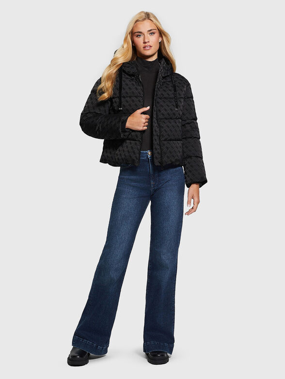 DAISY black puffer jacket with monogram print - 2