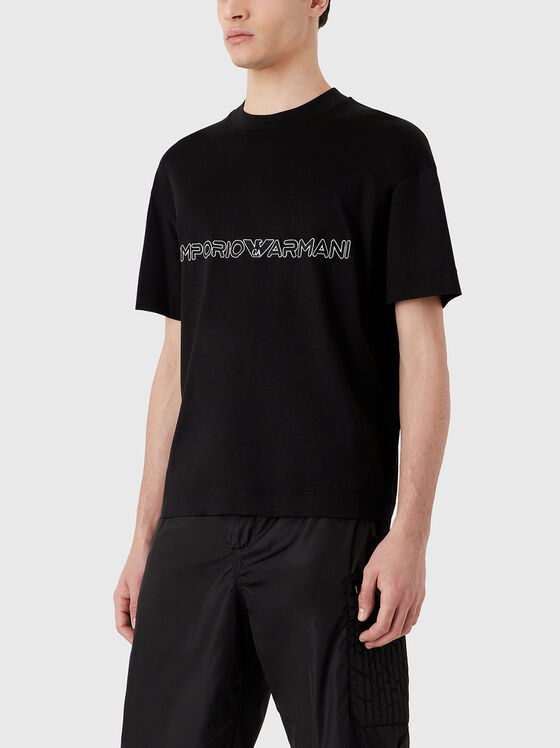 Black T-shirt with logo accent  - 1