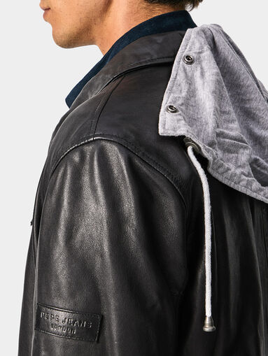 PHILIP leather jacket with removable hood - 3