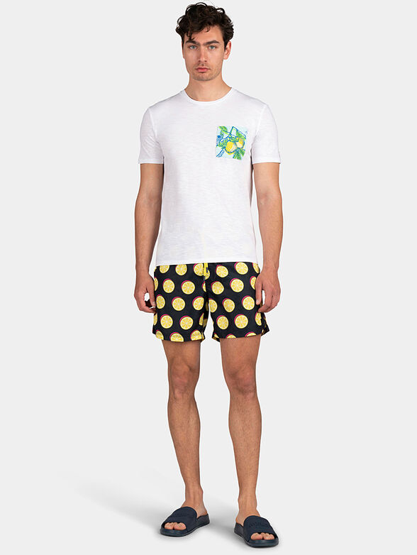 Black swim trunks with lemon print - 4