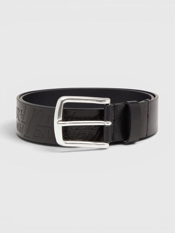 Leather belt with an engraved logo - 1
