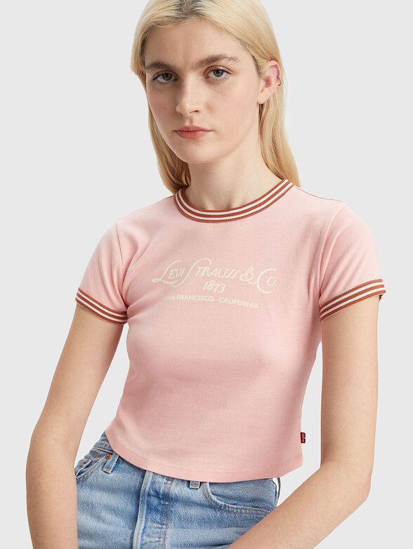 RINGER short pink T-shirt with print - 4