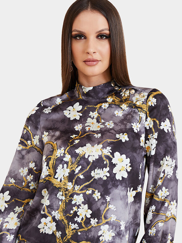 BLOSSOM black blouse with floral motifs - 4